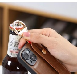 Θήκη PC & TPU Leather Wrist Strap with Bottle Opener Cover Oppo Reno12 F / Reno12 FS Dark Green