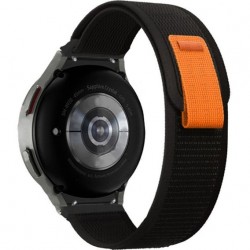 Ανταλλακτικό λουράκι Nylon για Samsung Galaxy Watch 7 / 6 / 6 Classic / 5 / 5 Pro/ 4 / 4 Classic Black / Orange