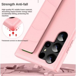 Θήκη PU Leather Standing Grip Case Galaxy S24 Ultra SM-S928 Green