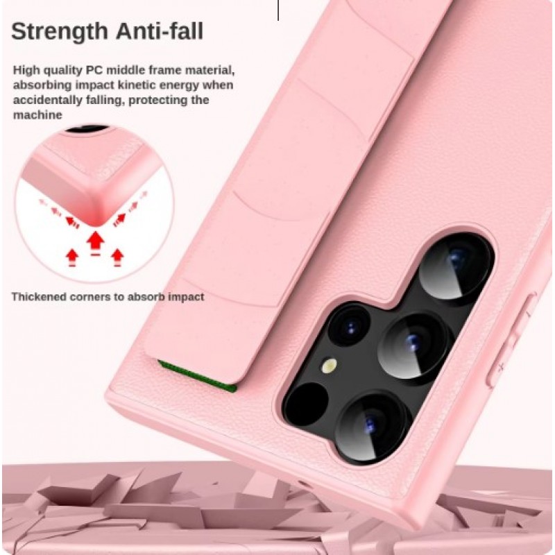 Θήκη PU Leather Standing Grip Case Galaxy S24 Ultra SM-S928 Green