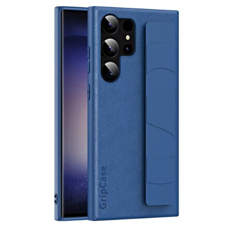 Θήκη PU Leather Standing Grip Case Galaxy S24 Ultra SM-S928 Blue