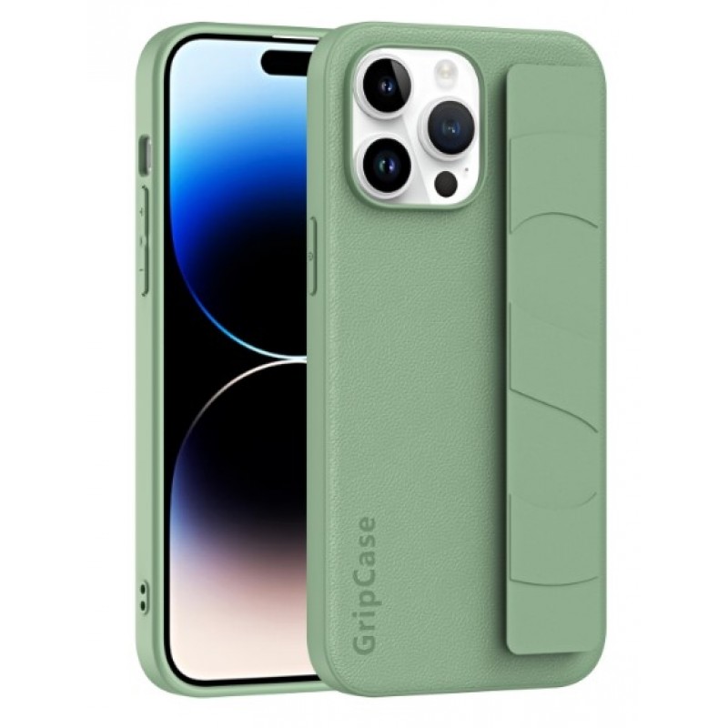 Θήκη PU Leather Standing Grip Case Apple iPhone 15 Pro Max (6.7") Matcha Green