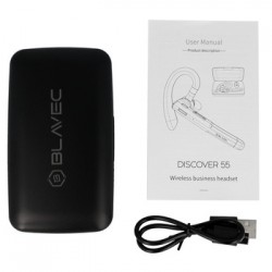 Ακουστικό Bluetooth Blavec Bluetooth Headset Discover 55 & PowerBank BHDI55-B Black