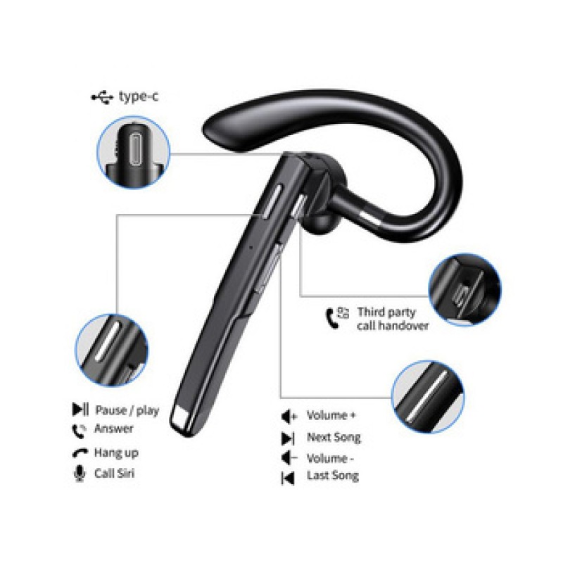 Ακουστικό Bluetooth Blavec Bluetooth Headset Discover 55 & PowerBank BHDI55-B Black