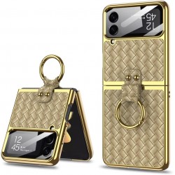 Θήκη Electroplated Weaving with Ring Samsung Galaxy Z Flip5 5G SM-F731 Champagne Gold Θήκη Electroplated Weaving with Ring Samsung Galaxy Z Flip5 5G SM-F731 Champagne Gold
