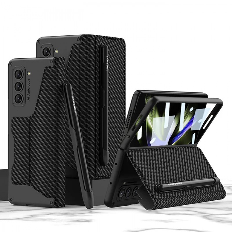 Θήκη Armor Leather Sleeve Case with Pen Slot Carbon Fiber Grain Samsung Galaxy Z Fold5 5G SM-F946 Black Θήκη Armor Leather Sleeve Case with Pen Slot Carbon Fiber Grain Samsung Galaxy Z Fold5 5G SM-F946 Black