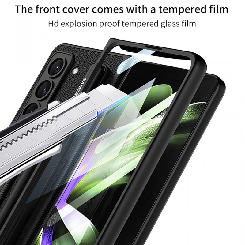 Θήκη Leather Kickstand with Pen Slot Samsung Galaxy Z Fold5 5G SM-F946 Black