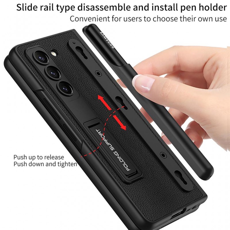 Θήκη Leather Kickstand with Pen Slot Samsung Galaxy Z Fold5 5G SM-F946 Black