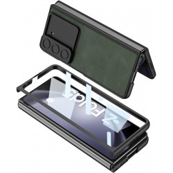 Θήκη Glass +PU Leather with Sliding Window & Pen Slot Samsung Galaxy Z Fold5 5G SM-F946 Green