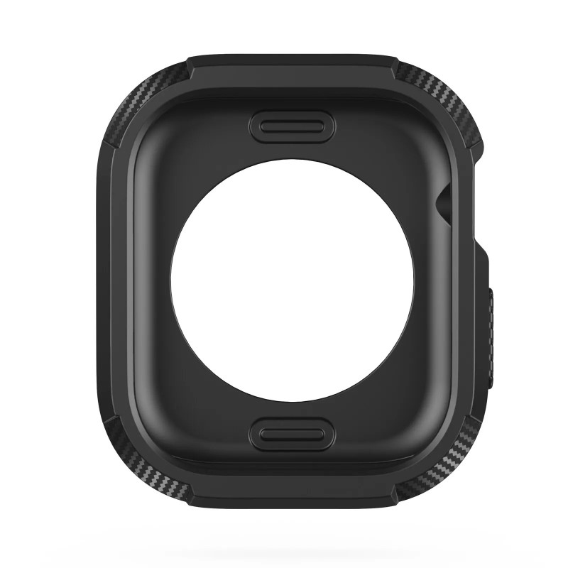 Θήκη Carbon Hard Silicone Screen Cover Apple Watch 10 (42mm) Black