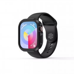 Θήκη Carbon Hard Silicone Screen Cover Apple Watch 10 (42mm) Black