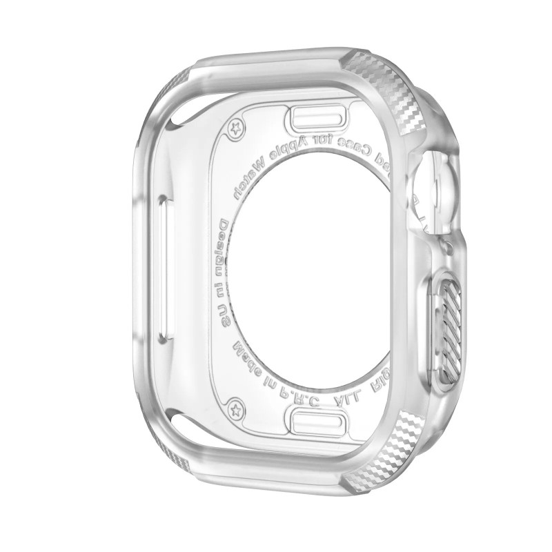 Θήκη Carbon Hard Silicone Screen Cover Apple Watch 10 (42mm) Clear