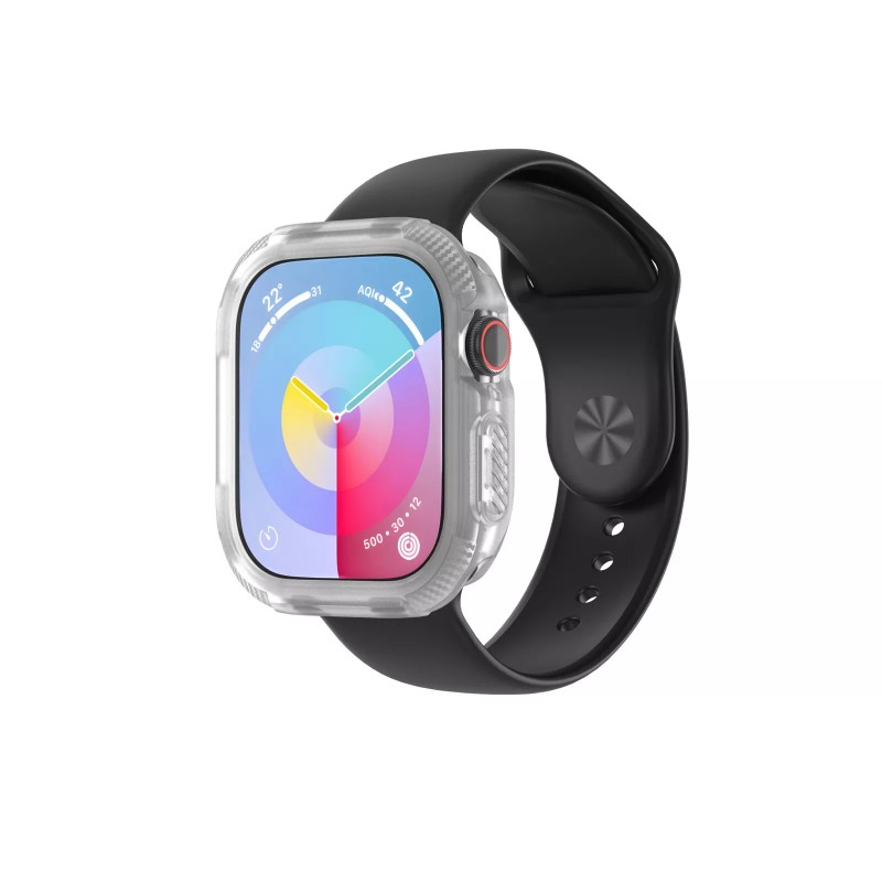 Θήκη Carbon Hard Silicone Screen Cover Apple Watch 10 (42mm) Clear