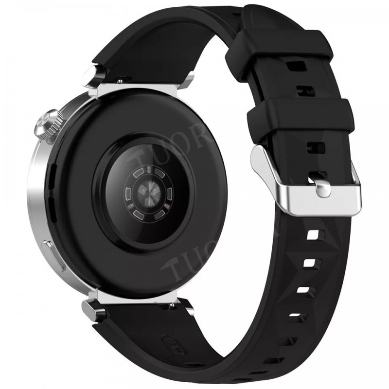 Ανταλλακτικό λουράκι QuickFit Silver Buckle Black για Huawei Watch GT4 (41mm)  / Huawei Watch GT  5 (41MM)  / GT 5 Pro / Honor S1 (18mm)