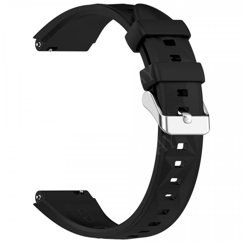 Ανταλλακτικό λουράκι QuickFit Silver Buckle Black για Huawei Watch GT4 (41mm)  / Huawei Watch GT  5 (41MM)  / GT 5 Pro / Honor S1 (18mm)