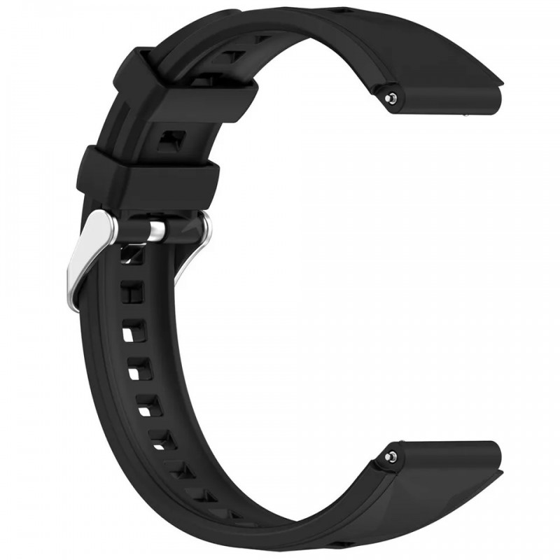 Ανταλλακτικό λουράκι QuickFit Silver Buckle Black για Huawei Watch GT4 (41mm)  / Huawei Watch GT  5 (41MM)  / GT 5 Pro / Honor S1 (18mm)