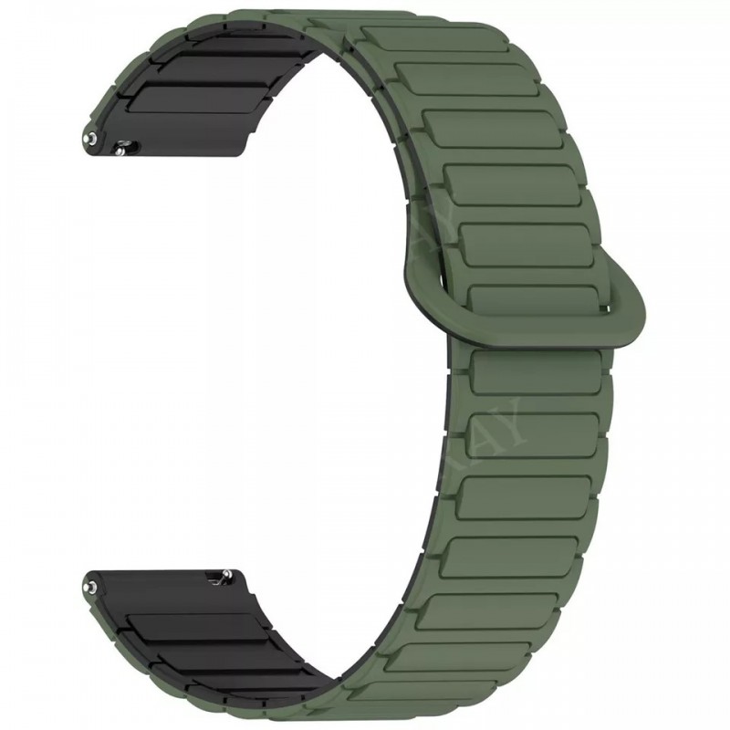 Ανταλλακτικό Λουράκι QuickFit Silicone Magnetic Buckle Samsung Galaxy Watch3(45mm)/Watch(46mm)/Huawei Watch 3 (46mm)/ Watch 3 Pro (48mm)/GT 2/Pro/Honor GS Pro/Amazfit GTR 3 (46mm)/GTR 3 Pro/GTR(47mm)/ Stratos 3(48mm) (22mm) Green