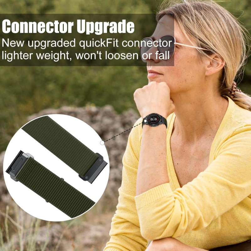 Ανταλλακτικό λουράκι Velcro Sport Band για Garmin Fenix 3/5x/3HR/5X Plus/6x/6x Pro/7x / 8 (51mm) Green(26mm)