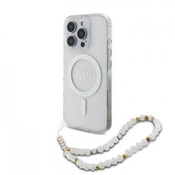 Θήκη Guess IML Glitter Beads Strap MagSafe Case Apple iPhone 16 Pro Max (6.9") Transparent