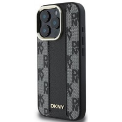 Θήκη DKNY PU Leather Checkered Pattern Magsafe Case for Apple iPhone 16 Pro Max (6.9") Black