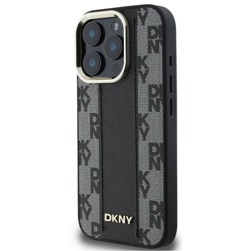 Θήκη DKNY PU Leather Checkered Pattern Magsafe Case for Apple iPhone 16 Pro Max (6.9") Black