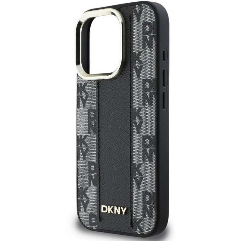 Θήκη DKNY PU Leather Checkered Pattern Magsafe Case for Apple iPhone 16 Pro Max (6.9") Black