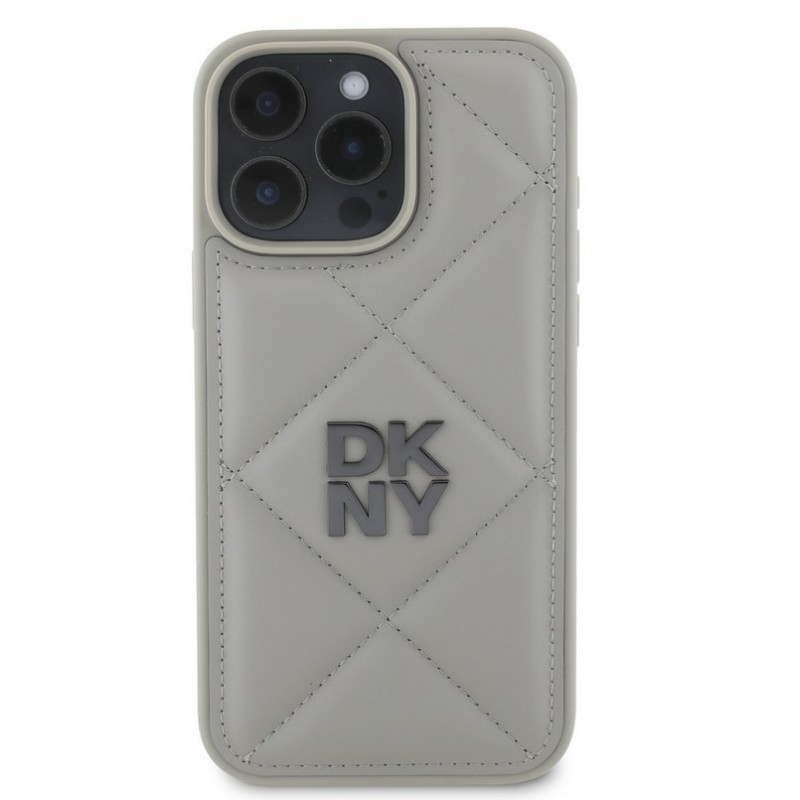 Θήκη DKNY PU Leather Quilted Stack Logo Case for Apple iPhone 16 Pro Max (6.9") Grey
