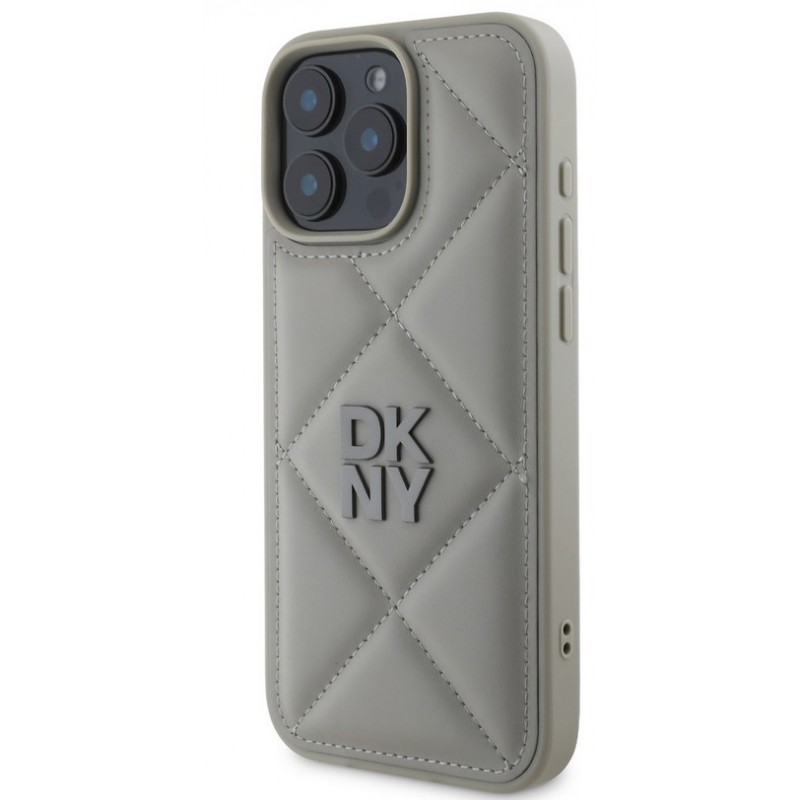 Θήκη DKNY PU Leather Quilted Stack Logo Case for Apple iPhone 16 Pro Max (6.9") Grey