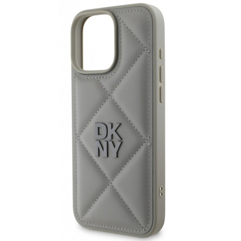Θήκη DKNY PU Leather Quilted Stack Logo Case for Apple iPhone 16 Pro Max (6.9") Grey