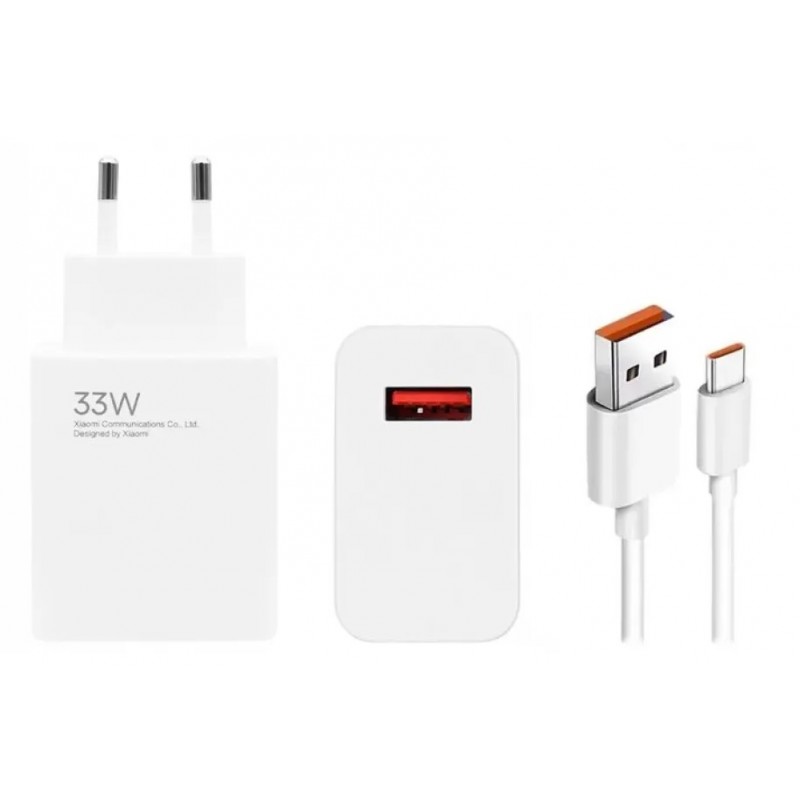 Φορτιστής Ταξιδιού Xiaomi AD332EU USB/USB-C 33W Fast Charging White (Original Bulk)