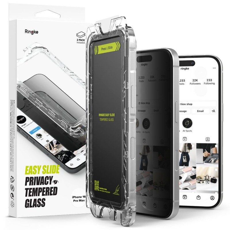 Γυαλί Προστασίας Ringke Easy Slide 2-Pack iPhone 16 Pro Max Privacy Γυαλί Προστασίας Ringke Easy Slide 2-Pack iPhone 16 Pro Max Privacy