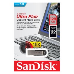 SanDisk Cruzer Ultra Flair 128GB USB 3.0 Silver (SDCZ73-128G-G46)