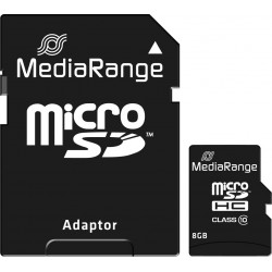 Κάρτα μνήμης MediaRange Micro SDHC Class 10 With SD Adaptor 8 GB (High Capacity) (MR957) 