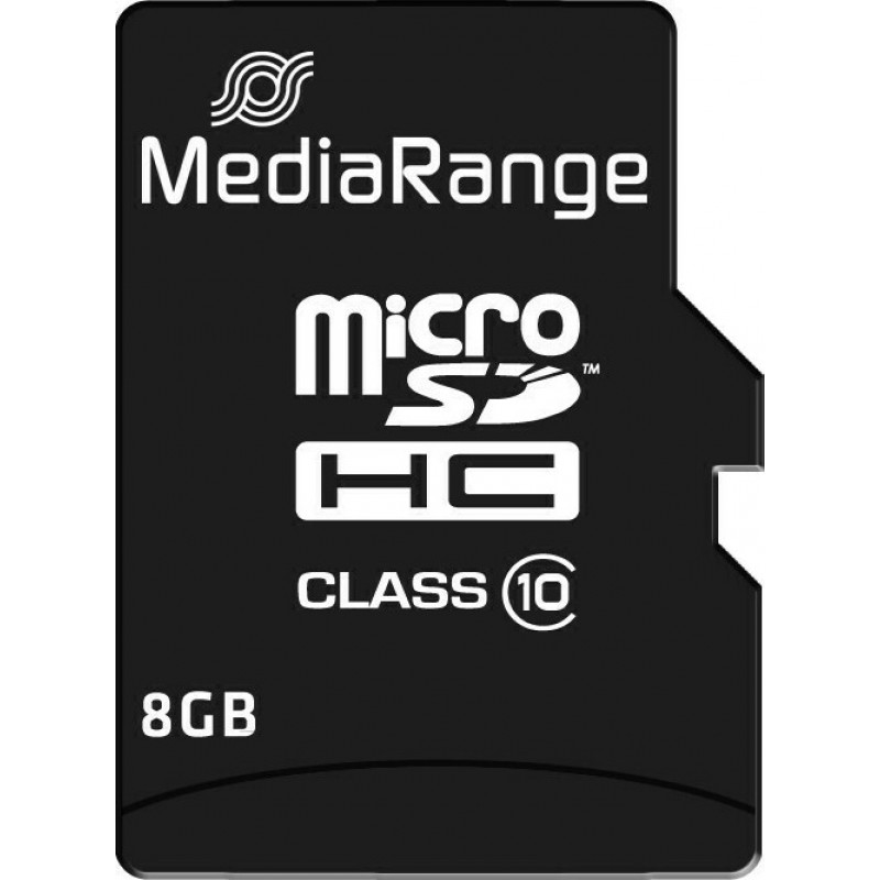 Κάρτα μνήμης MediaRange Micro SDHC Class 10 With SD Adaptor 8 GB (High Capacity) (MR957) 