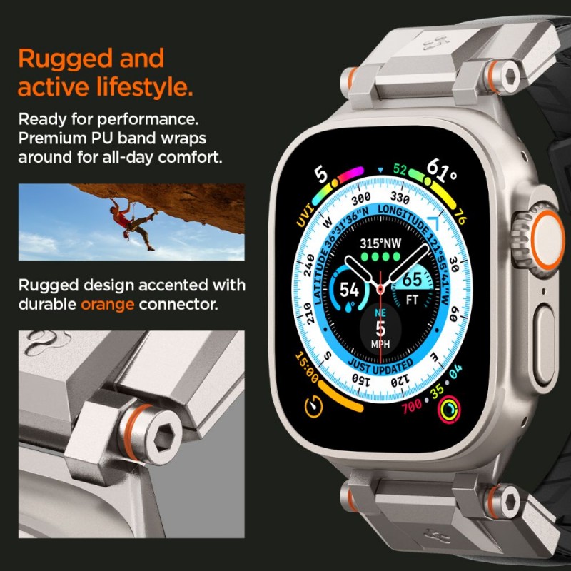 Ανταλλακτικό λουράκι Spigen Durapro Armor PU Apple Watch 1/2/3/4/5/6/SE/7/8/9 Ultra 1 / 2 (42/44/45/49mm) AMP07591 Black Ανταλλακτικό λουράκι Spigen Durapro Armor PU Apple Watch 1/2/3/4/5/6/SE/7/8/9 Ultra 1 / 2 (42/44/45/49mm) AMP07591 Black