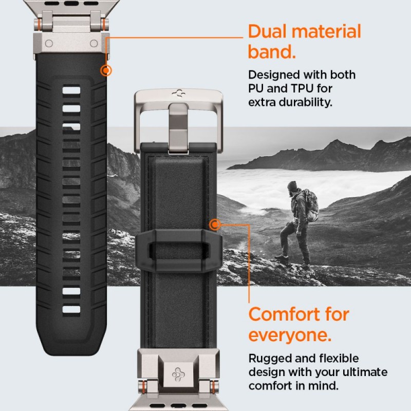 Ανταλλακτικό λουράκι Spigen Durapro Armor PU Apple Watch 1/2/3/4/5/6/SE/7/8/9 Ultra 1 / 2 (42/44/45/49mm) AMP07591 Black Ανταλλακτικό λουράκι Spigen Durapro Armor PU Apple Watch 1/2/3/4/5/6/SE/7/8/9 Ultra 1 / 2 (42/44/45/49mm) AMP07591 Black
