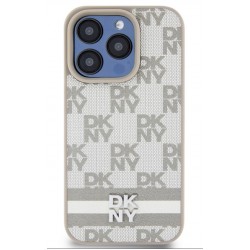 Θήκη DKNY PU Leather Checkered Pattern Magsafe Case for iPhone 13 Pro (6.1") Beige