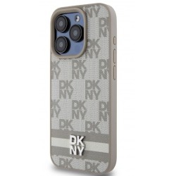 Θήκη DKNY PU Leather Checkered Pattern Magsafe Case for iPhone 13 Pro (6.1") Beige