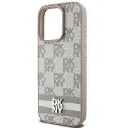 Θήκη DKNY PU Leather Checkered Pattern Magsafe Case for iPhone 13 Pro (6.1") Beige