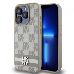 Θήκη DKNY PU Leather Checkered Pattern Magsafe Case for iPhone 13 Pro (6.1") Beige