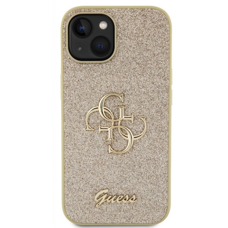 Θήκη Guess PU Fixed Glitter 4G Metal Logo Case for iPhone 13 (6.1") Gold