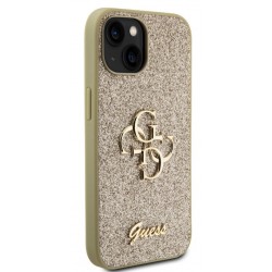Θήκη Guess PU Fixed Glitter 4G Metal Logo Case for iPhone 13 (6.1") Gold