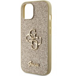 Θήκη Guess PU Fixed Glitter 4G Metal Logo Case for iPhone 13 (6.1") Gold