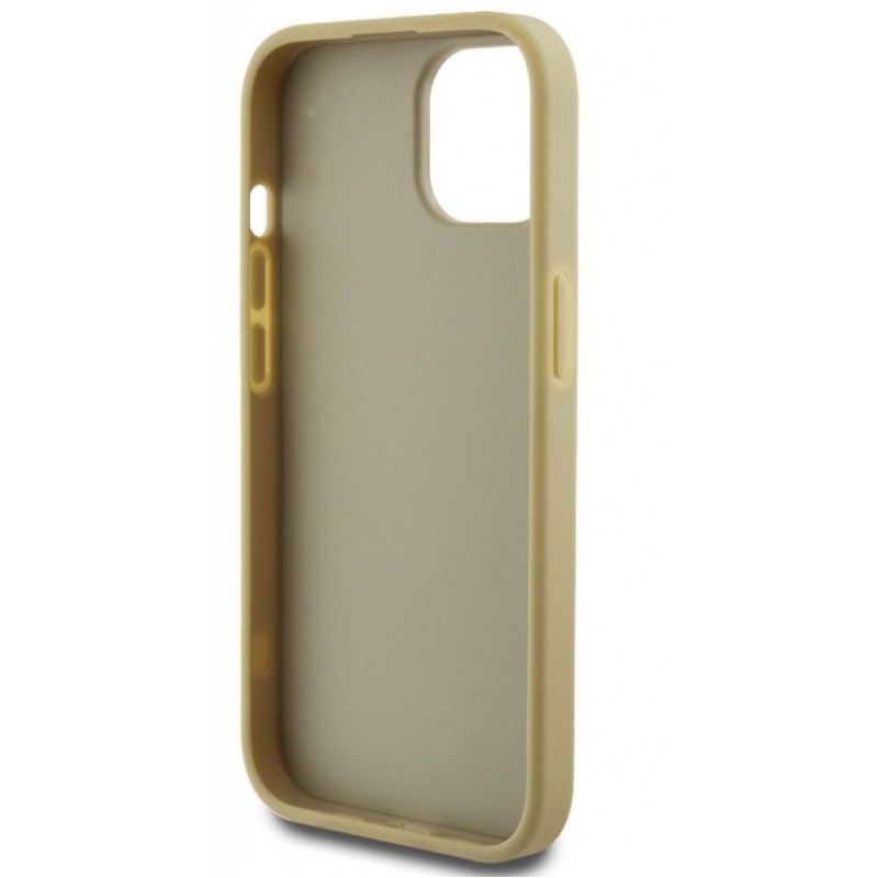 Θήκη Guess PU Fixed Glitter 4G Metal Logo Case for iPhone 13 (6.1") Gold