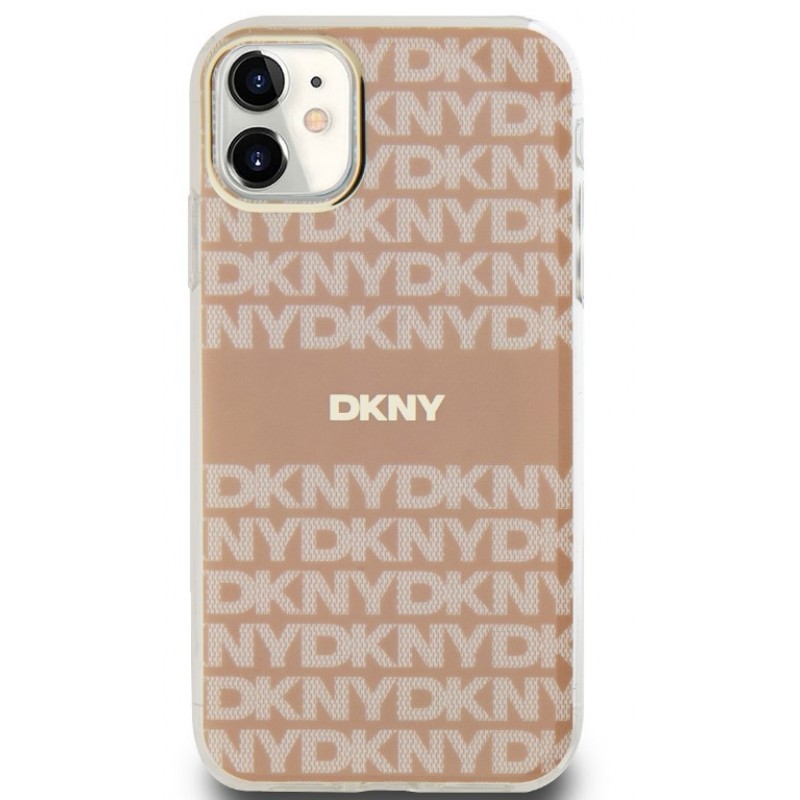 Θήκη DKNY PC/TPU Repeat Pattern Tonal Stripe Magsafe Case for iPhone 11 (6.1") Pink
