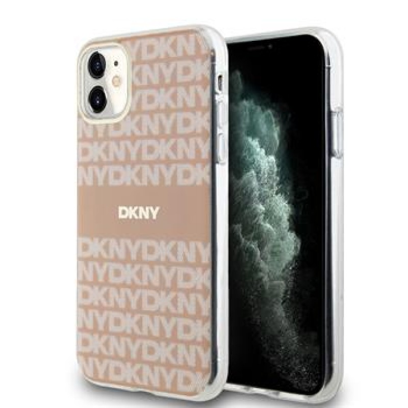 Θήκη DKNY PC/TPU Repeat Pattern Tonal Stripe Magsafe Case for iPhone 11 (6.1") Pink