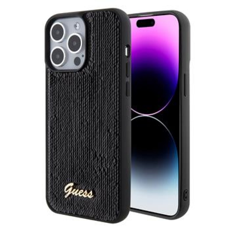 Θήκη Guess Sequin Script Logo Case Apple iPhone 14 Pro (6.1") Black