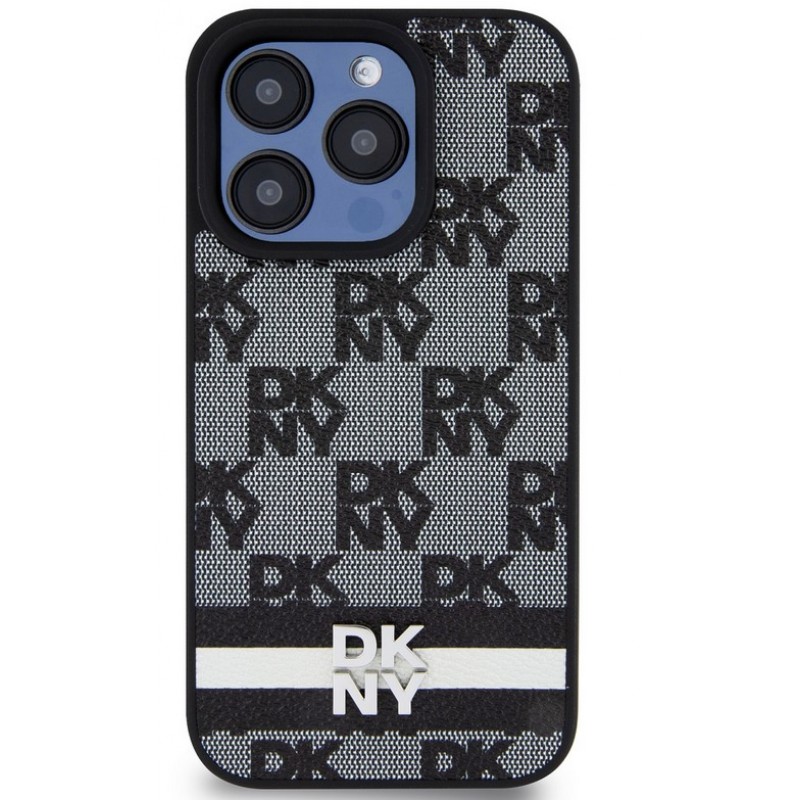 Θήκη DKNY PU Leather Checkered Pattern and Stripe Case for iPhone 13 Pro (6.1") Black