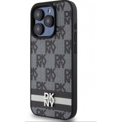 Θήκη DKNY PU Leather Checkered Pattern and Stripe Case for iPhone 13 Pro (6.1") Black