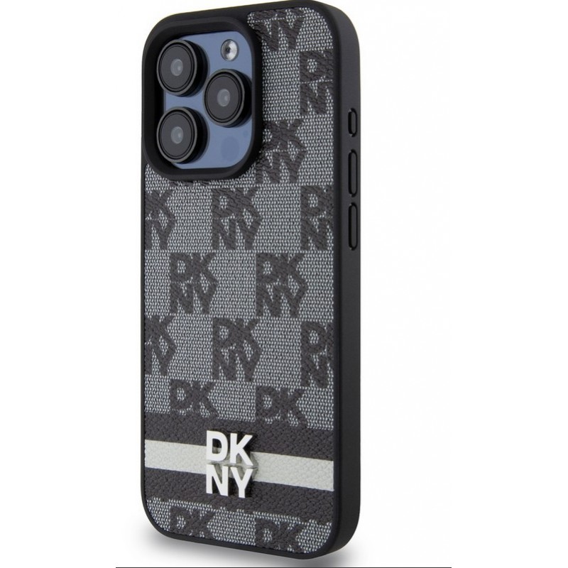 Θήκη DKNY PU Leather Checkered Pattern and Stripe Case for iPhone 13 Pro (6.1") Black
